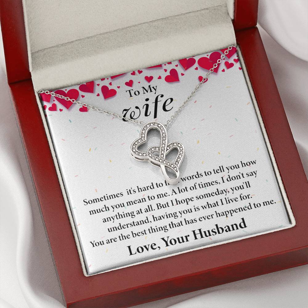 Wife Heart to Heart Necklace Gift-[Heartfelt Family Gift]
