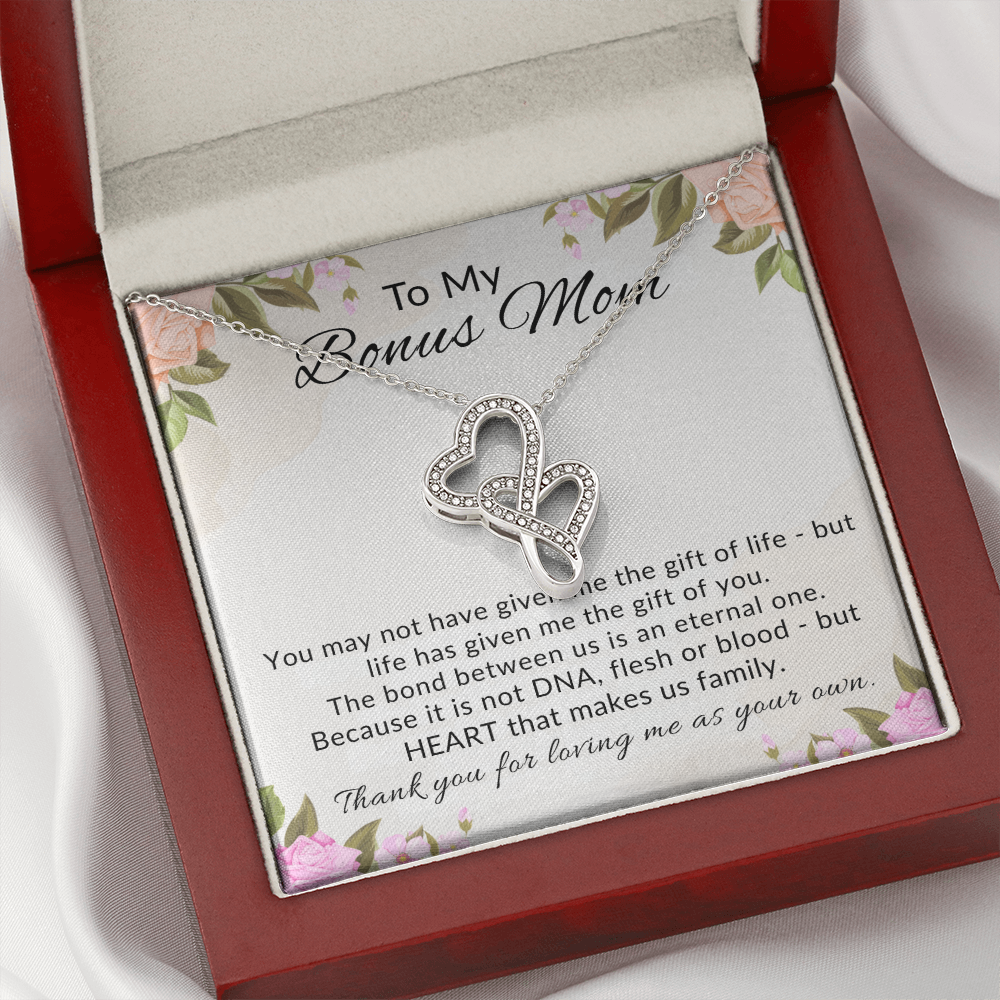 Bonus Mom Heart to Heart Necklace Gift for Stepmom