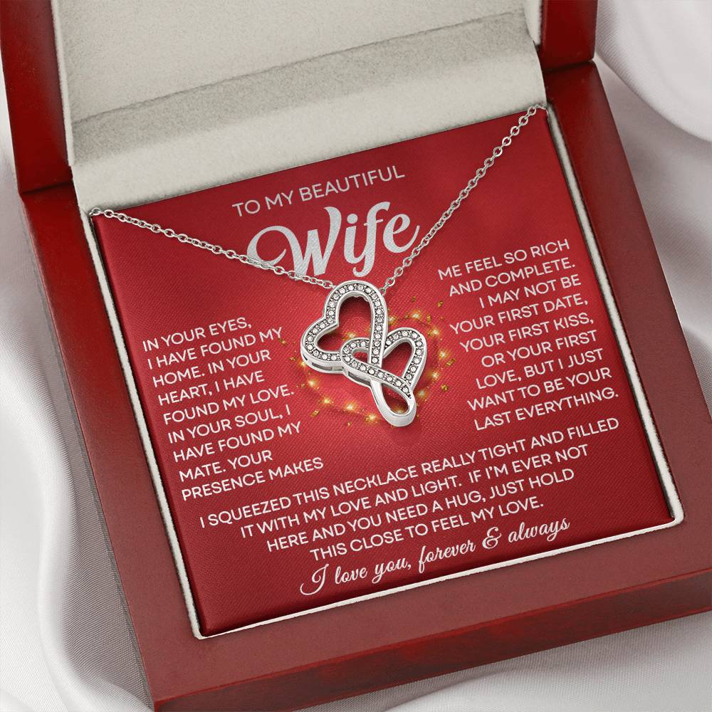 Wife Heart to Heart Necklace Gift-[Heartfelt Family Gift]