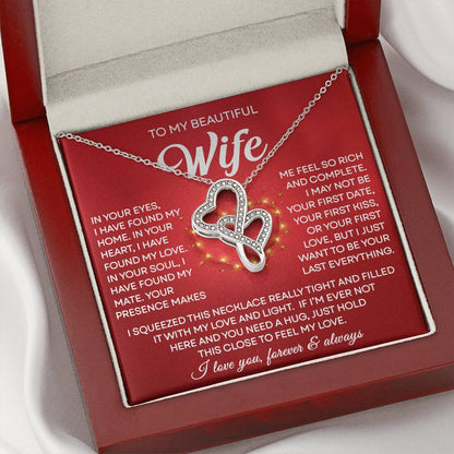 Wife Heart to Heart Necklace Gift-[Heartfelt Family Gift]