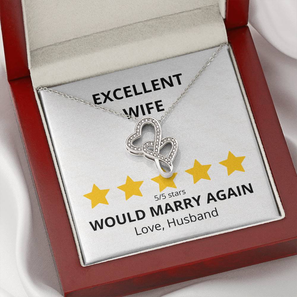 5 Star Wife - Heart to Heart Necklace Gift-[Heartfelt Family Gift]