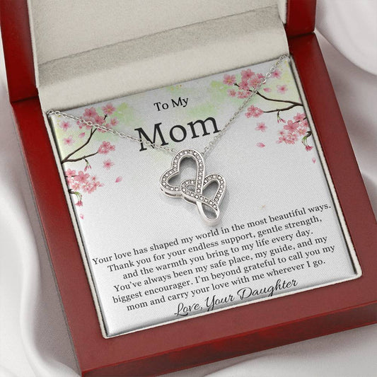 To My Mom Heart to Heart Necklace Gift