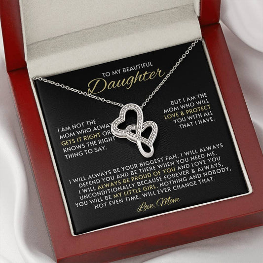 Daughter Hearts Necklace Gift from Mom