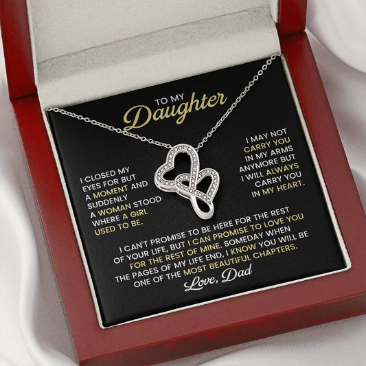 Daughter Hearts Necklace Gift from Dad