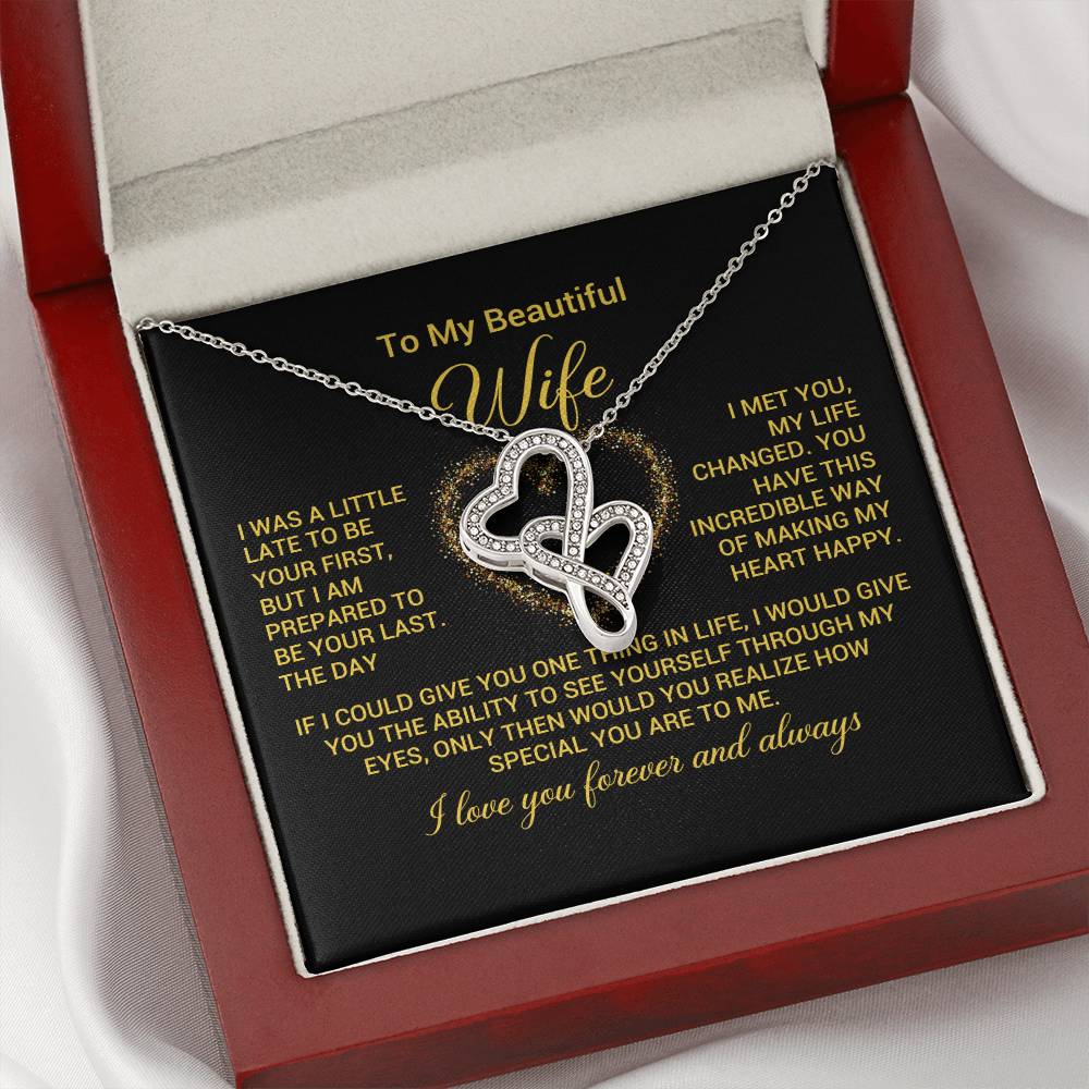 Gift for Wife  - Forever and Always - Heart to Heart Necklace-[Heartfelt Family Gift]