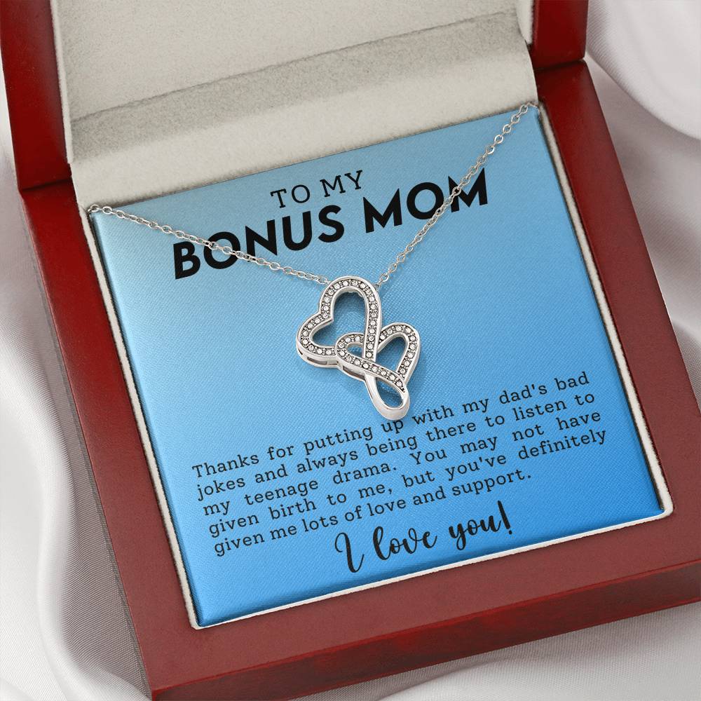Bonus Mom Heart to Heart Necklace Gift-[Heartfelt Family Gift]