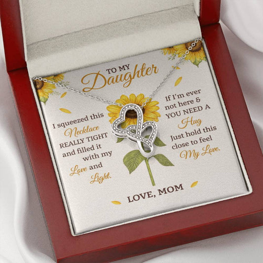 Daughter Sunflower Hearts Necklace Gift from Mom