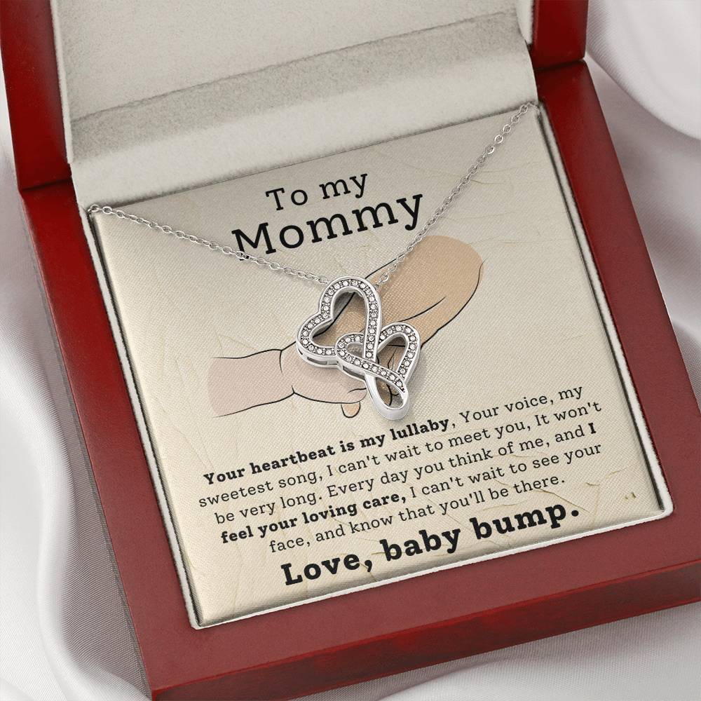 To My Mommy from Baby Bump Heart to Heart Necklace Gift-[Heartfelt Family Gift]