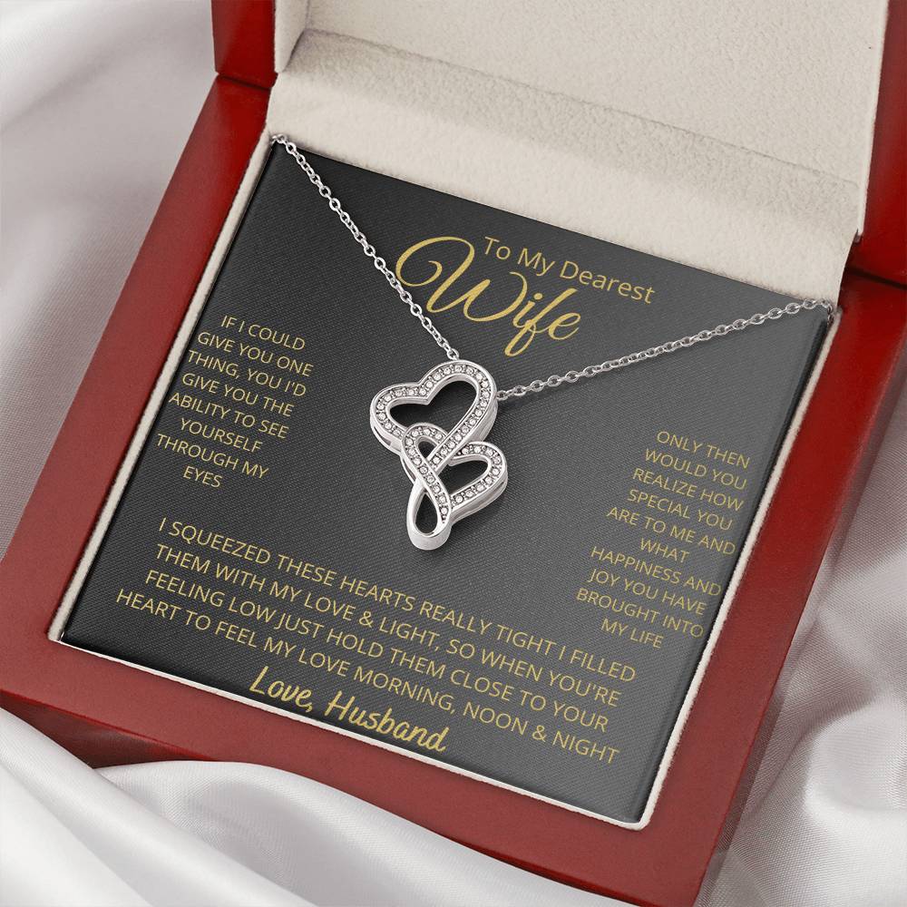 Wife Heart to Heart Necklace Gift-[Heartfelt Family Gift]
