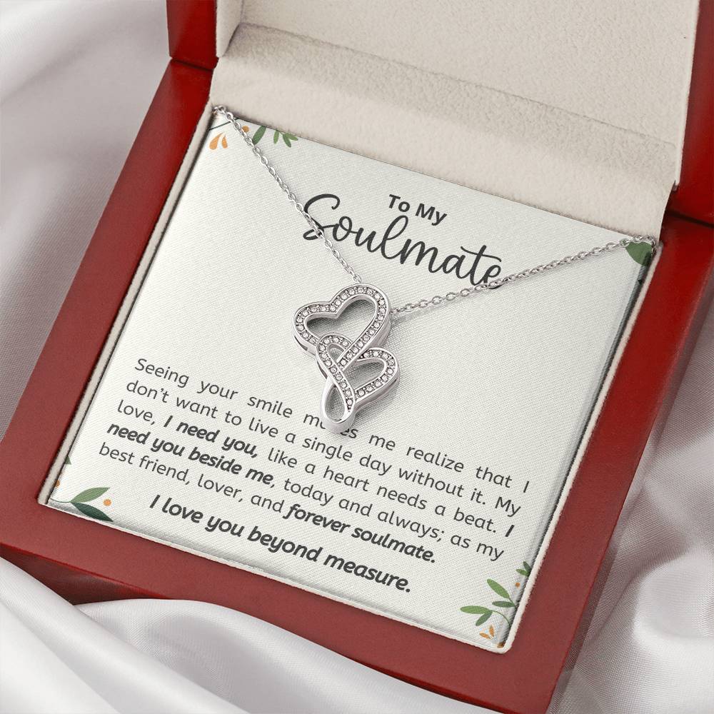Soulmate Heart to Heart Necklace Gift-[Heartfelt Family Gift]