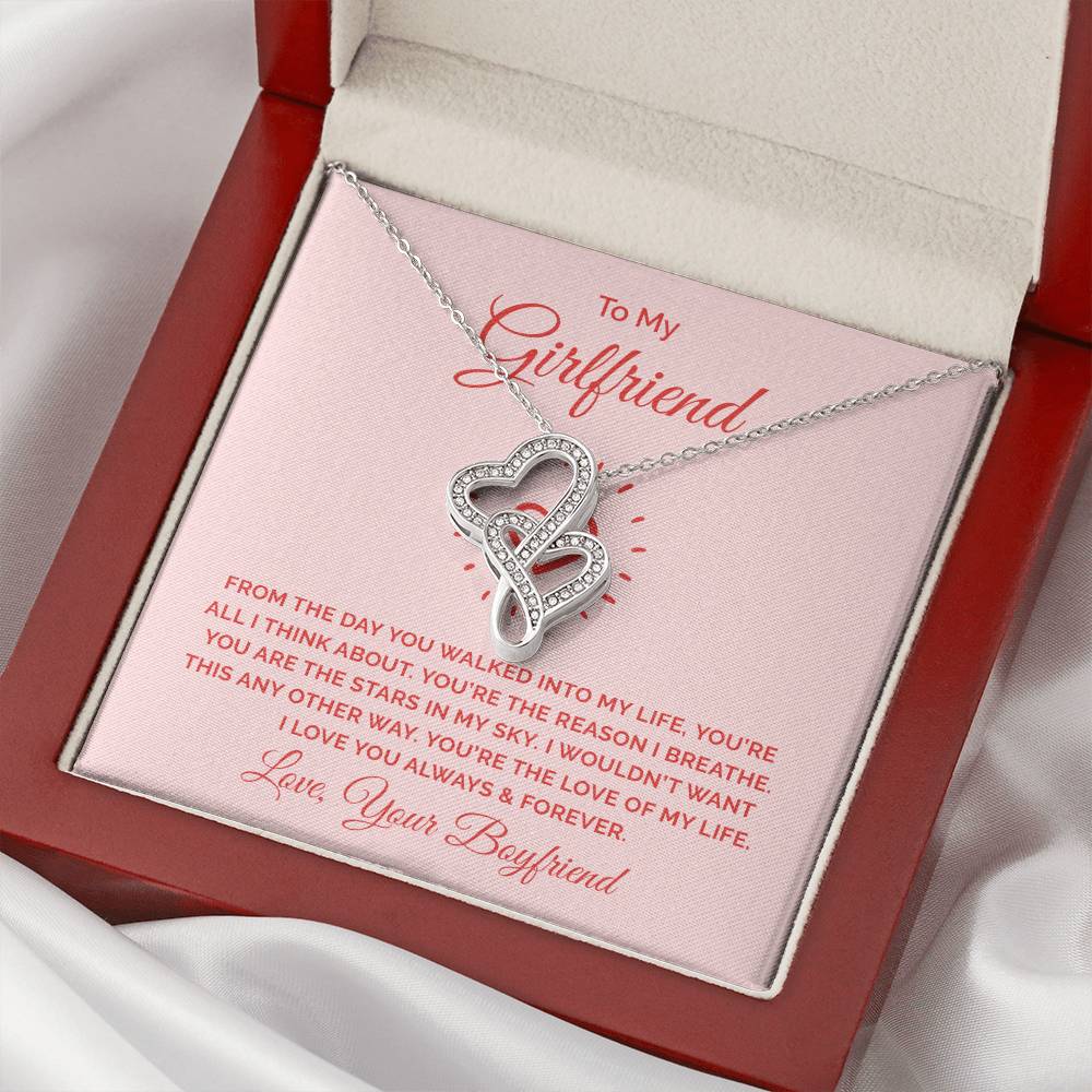 To My Girlfriend -e heart to heart necklace-[Heartfelt Family Gift]