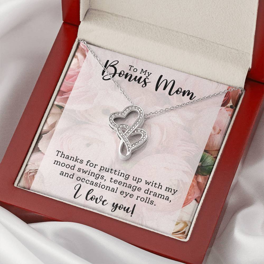 Bonus Mom Heart to Heart Necklace Gift-[Heartfelt Family Gift]