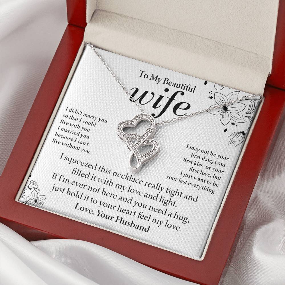 Wife Heart to Heart Necklace Gift-[Heartfelt Family Gift]
