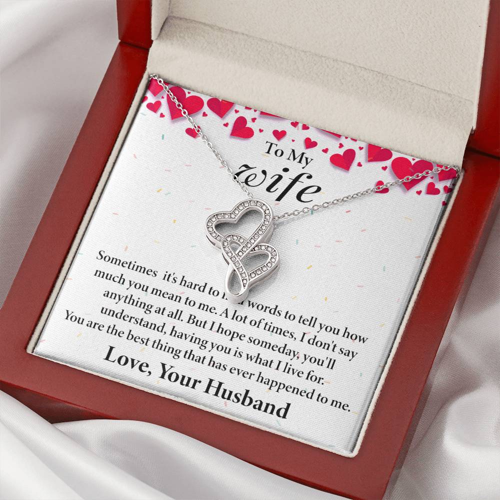 Wife Heart to Heart Necklace Gift-[Heartfelt Family Gift]