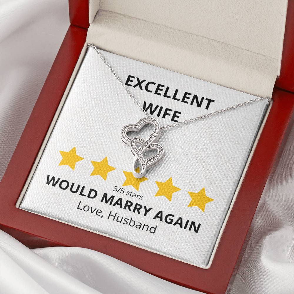 5 Star Wife - Heart to Heart Necklace Gift-[Heartfelt Family Gift]