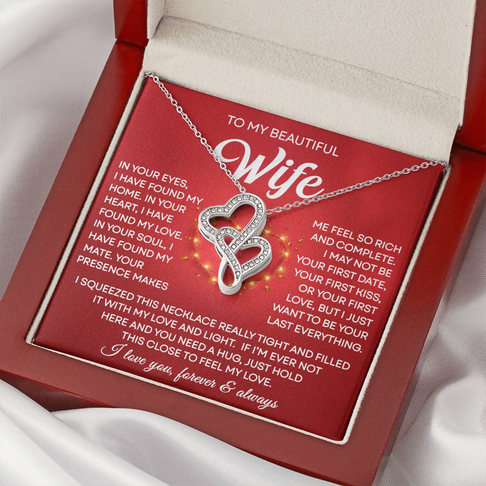 Wife Heart to Heart Necklace Gift-[Heartfelt Family Gift]