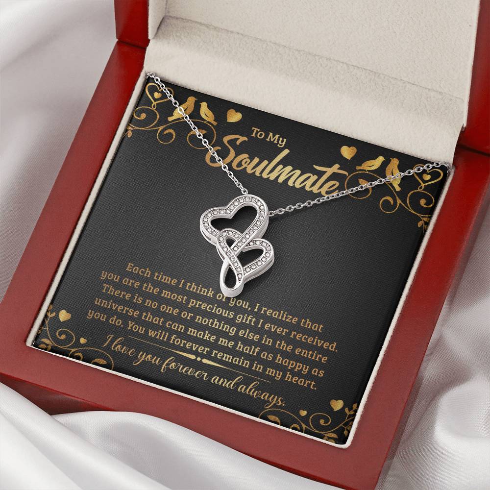 To My Soulmate - e heart to heart necklace-[Heartfelt Family Gift]