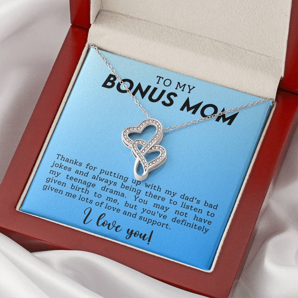 Bonus Mom Heart to Heart Necklace Gift-[Heartfelt Family Gift]
