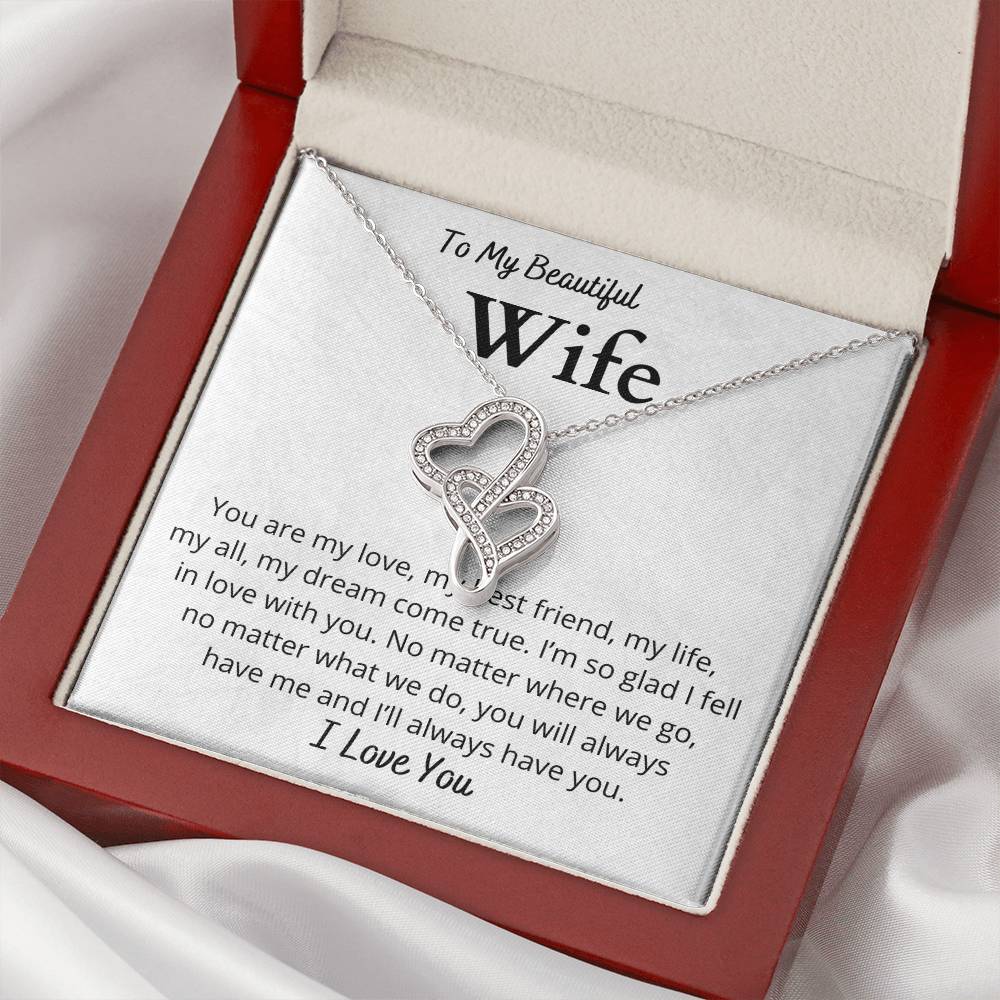Wife Heart to Heart Necklace Gift-[Heartfelt Family Gift]