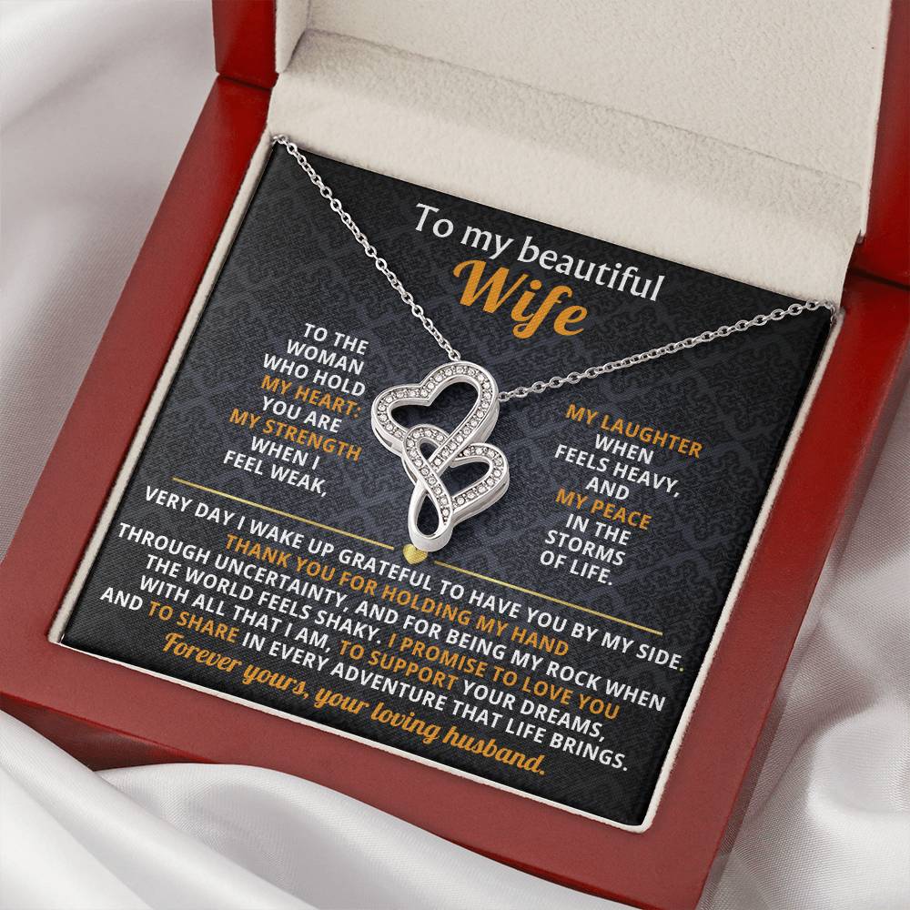 To My Wife Heart to Heart Necklace Gift