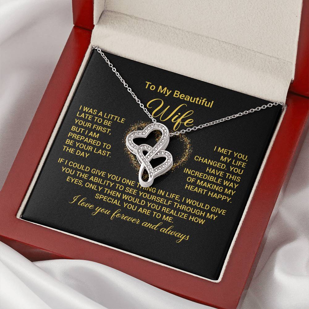 Gift for Wife  - Forever and Always - Heart to Heart Necklace-[Heartfelt Family Gift]