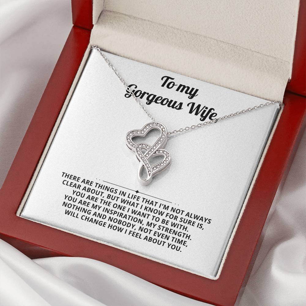 To My Gorgeous Wife Heart to Heart Necklace Gift