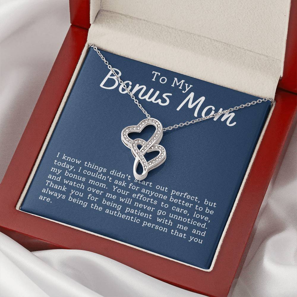 Bonus Mom Heart to Heart Necklace Gift-[Heartfelt Family Gift]