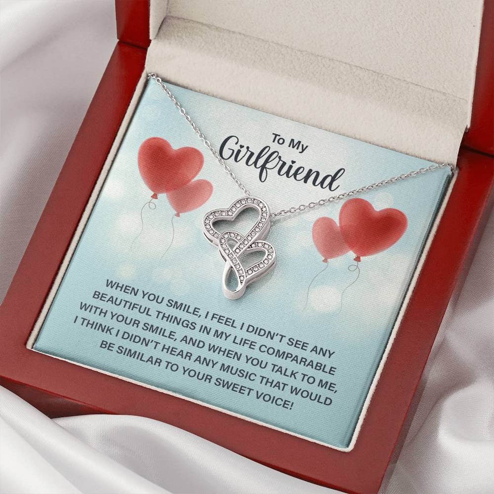 To My Girlfriend - e heart to heart necklace-[Heartfelt Family Gift]