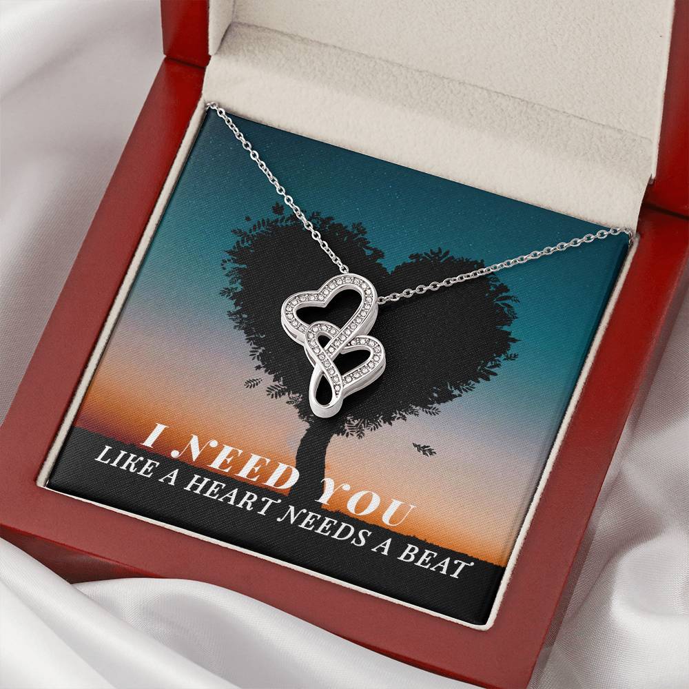Romantic Heart to Heart Necklace Gift-[Heartfelt Family Gift]