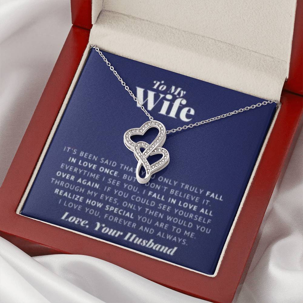 Wife Heart to Heart Necklace Gift-[Heartfelt Family Gift]