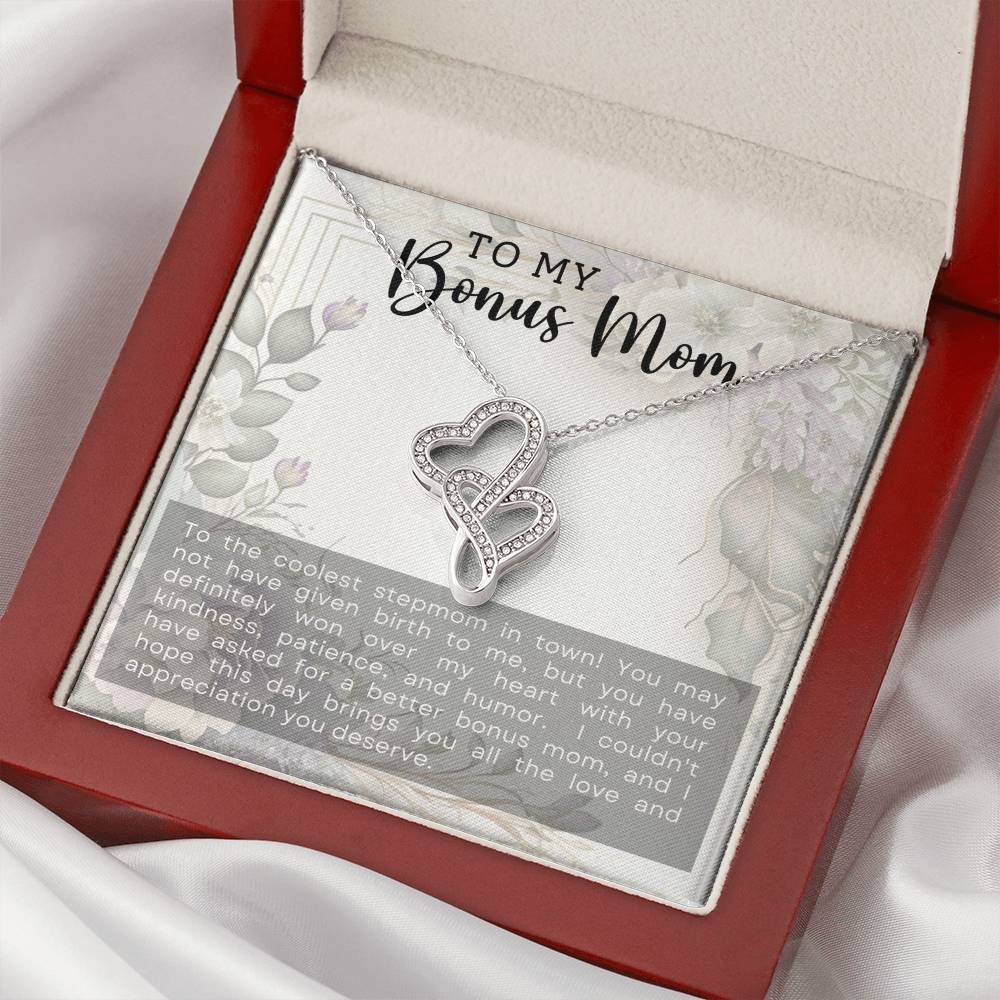 Bonus Mom Heart to Heart Necklace Gift-[Heartfelt Family Gift]