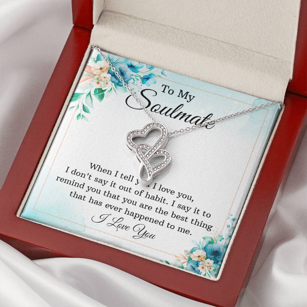 Soulmate Double Heart Necklace Gift-[Heartfelt Family Gift]