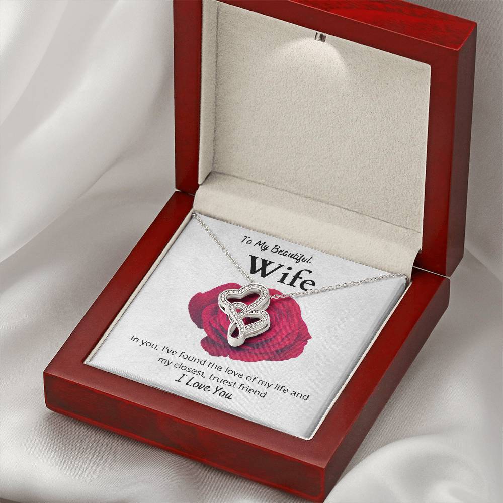 Wife Heart to Heart Necklace Gift-[Heartfelt Family Gift]