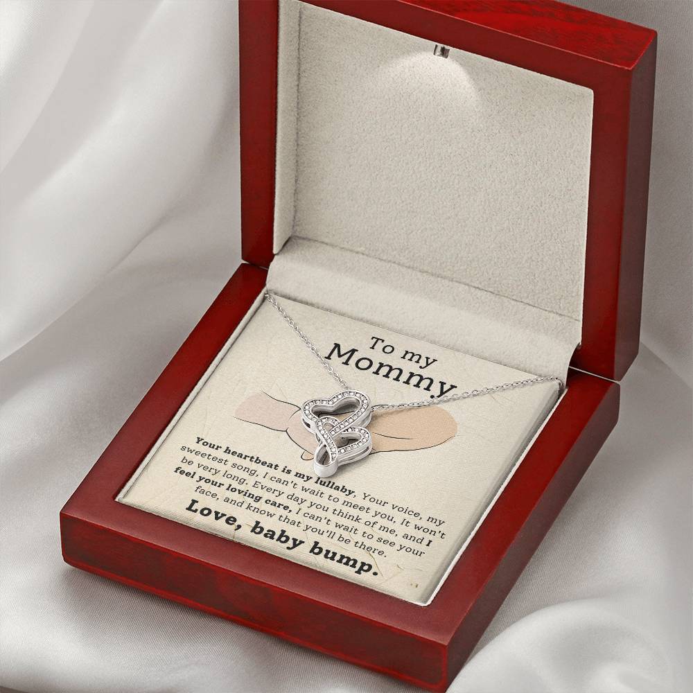To My Mommy from Baby Bump Heart to Heart Necklace Gift-[Heartfelt Family Gift]