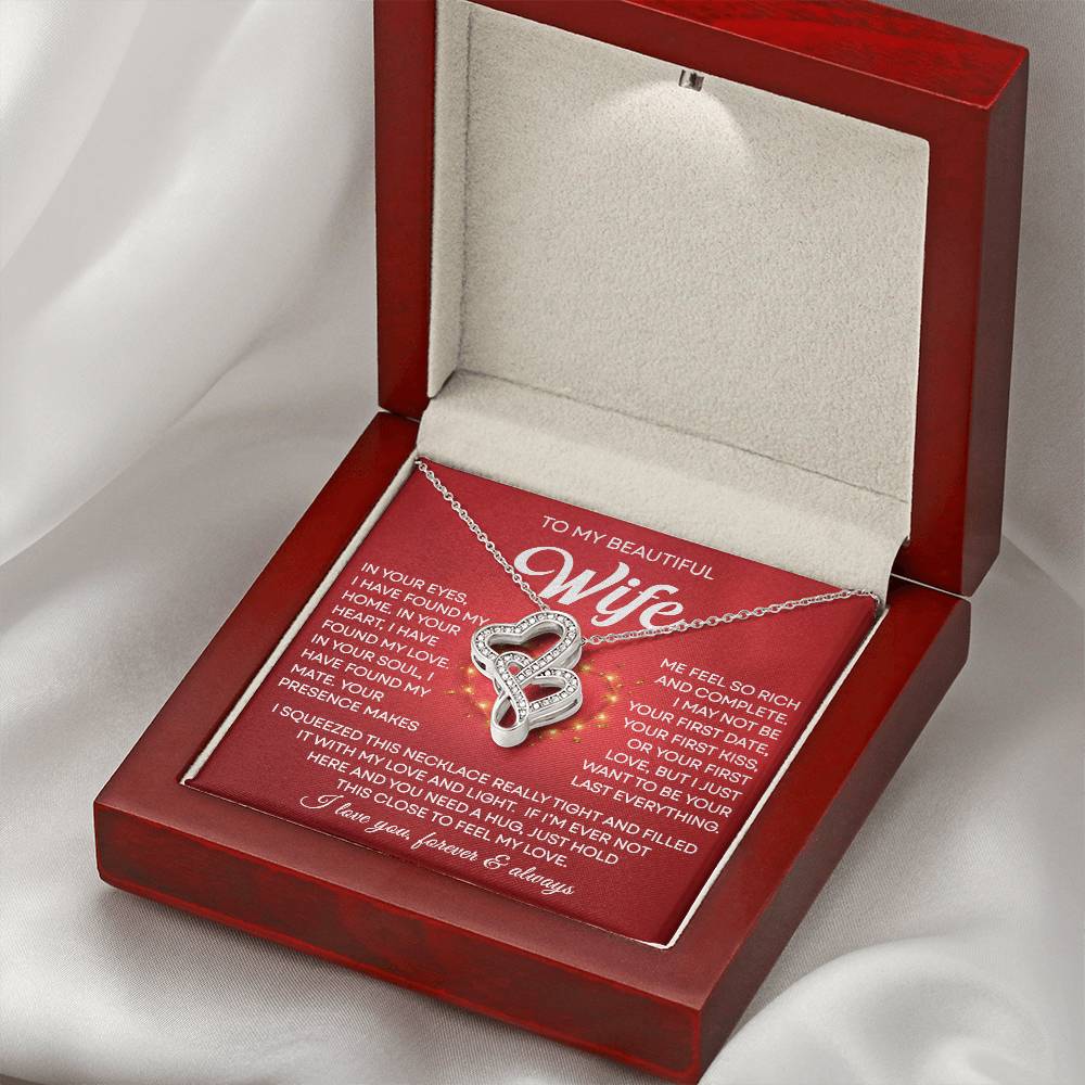Wife Heart to Heart Necklace Gift-[Heartfelt Family Gift]