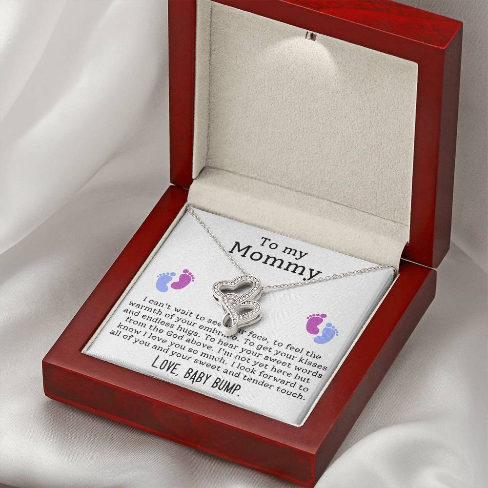 To My Mommy from Baby Bump Heart to Heart Necklace-[Heartfelt Family Gift]