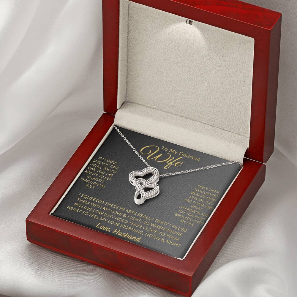 Wife Heart to Heart Necklace Gift-[Heartfelt Family Gift]