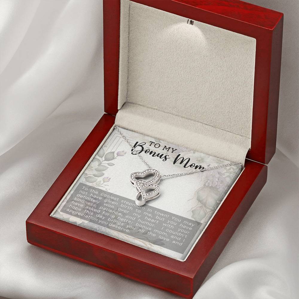 Bonus Mom Heart to Heart Necklace Gift-[Heartfelt Family Gift]