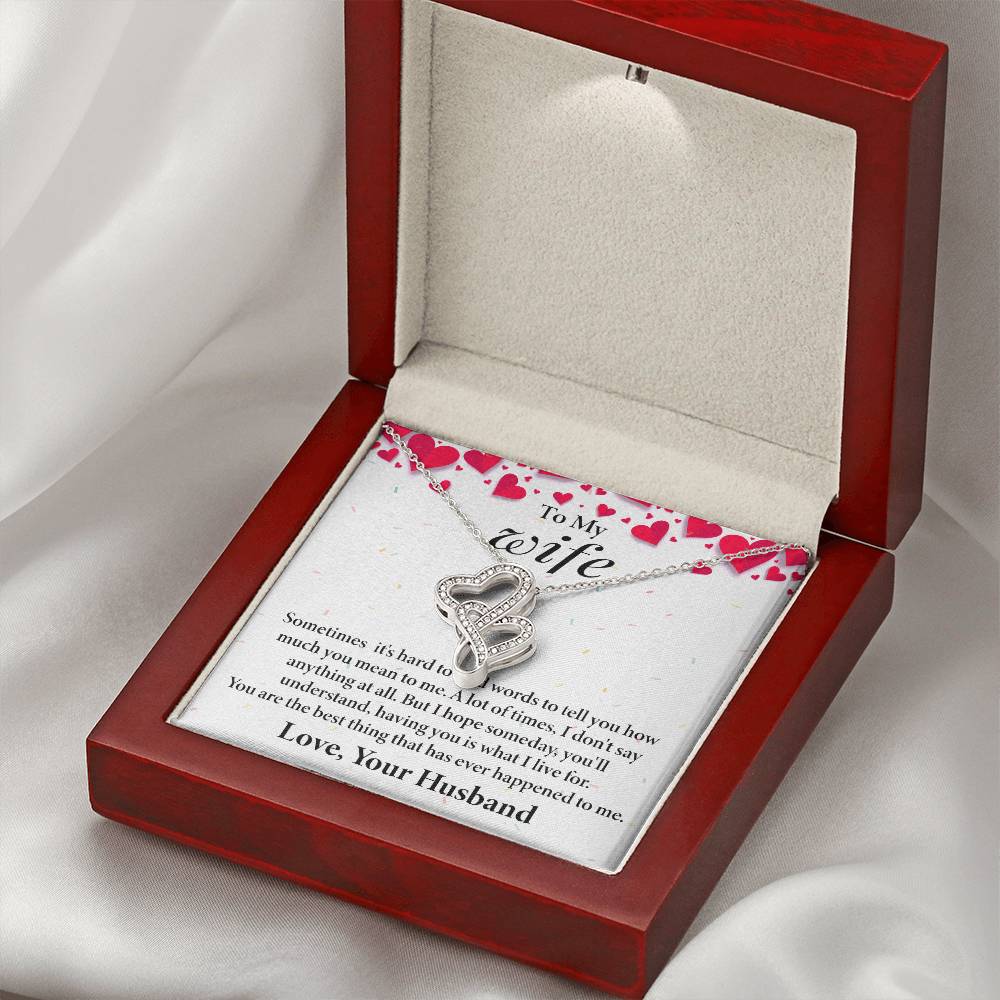 Wife Heart to Heart Necklace Gift-[Heartfelt Family Gift]