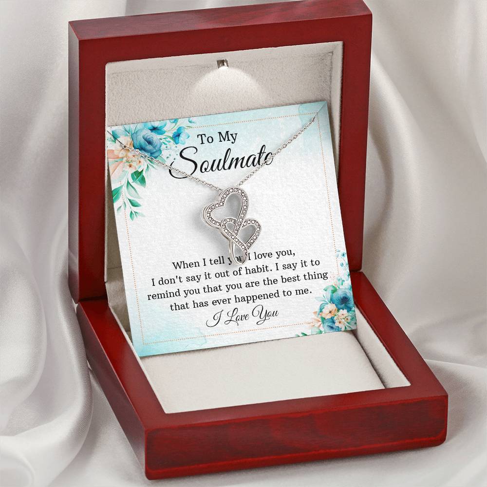 Soulmate Double Heart Necklace Gift-[Heartfelt Family Gift]