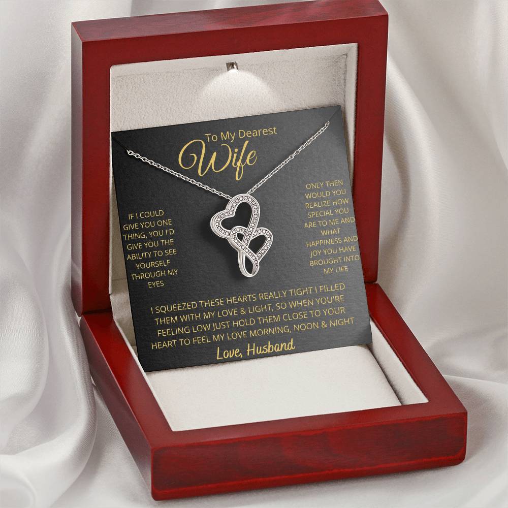 Wife Heart to Heart Necklace Gift-[Heartfelt Family Gift]