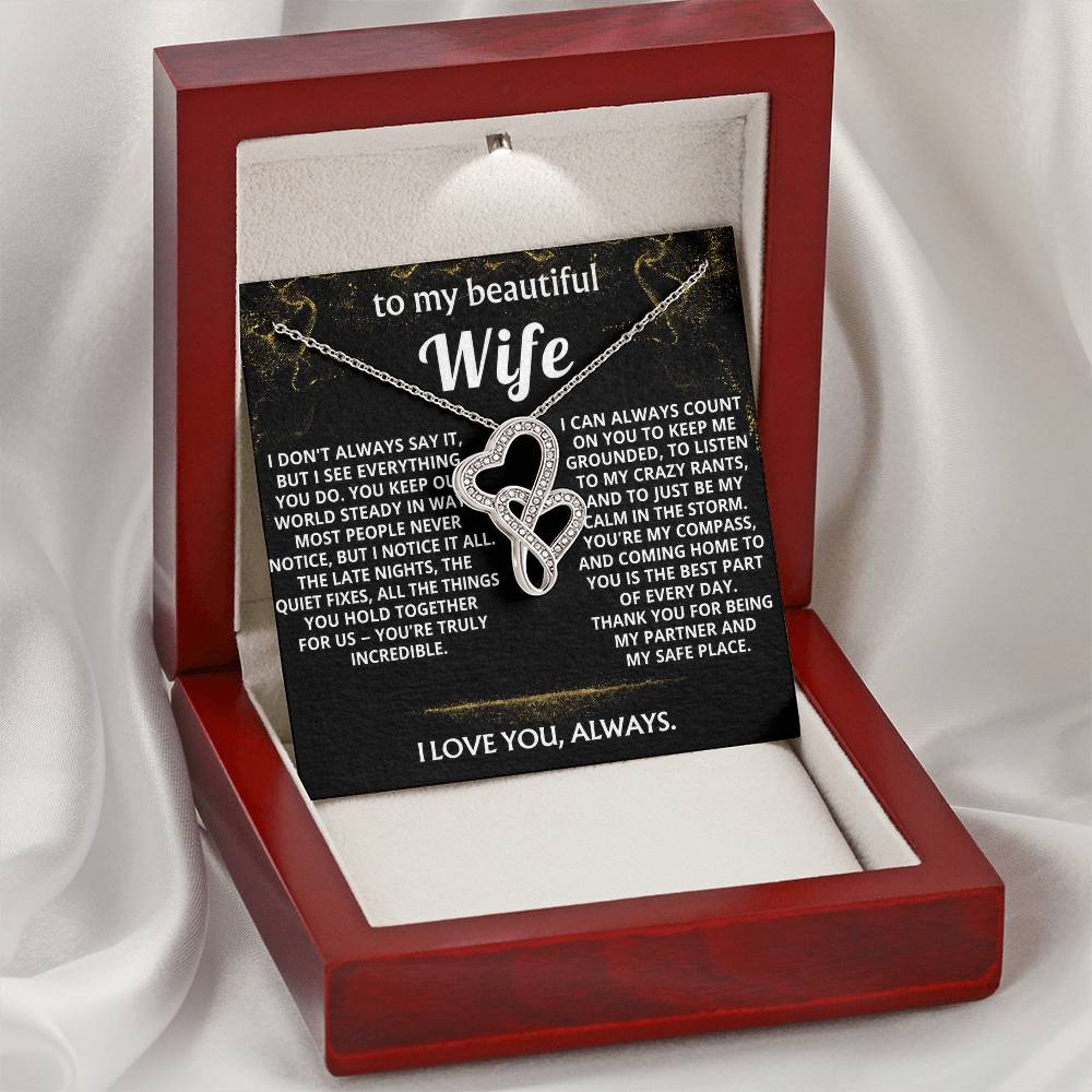 To My Wife Everlasting Love Necklace Gift -You Are My compass.