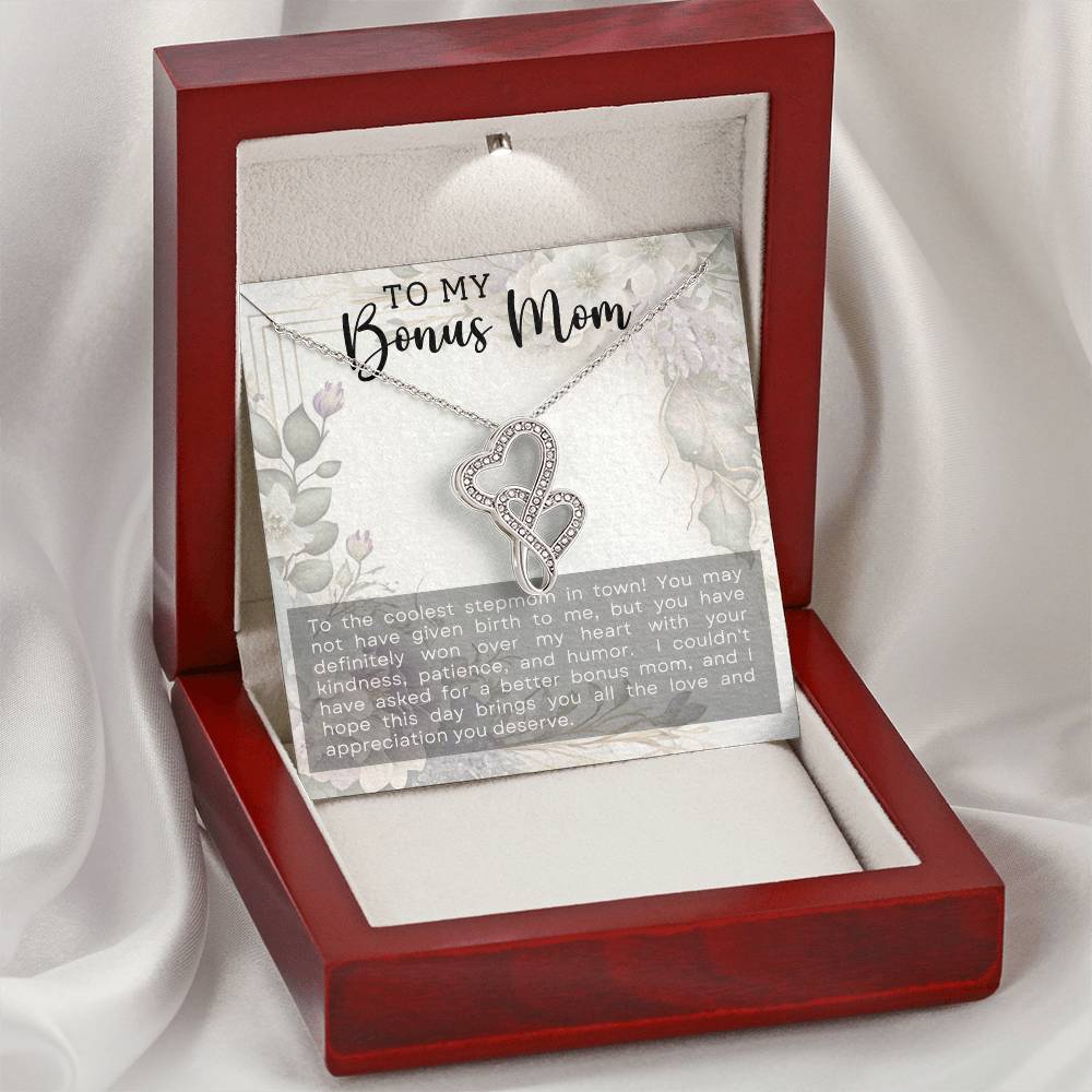 Bonus Mom Heart to Heart Necklace Gift-[Heartfelt Family Gift]