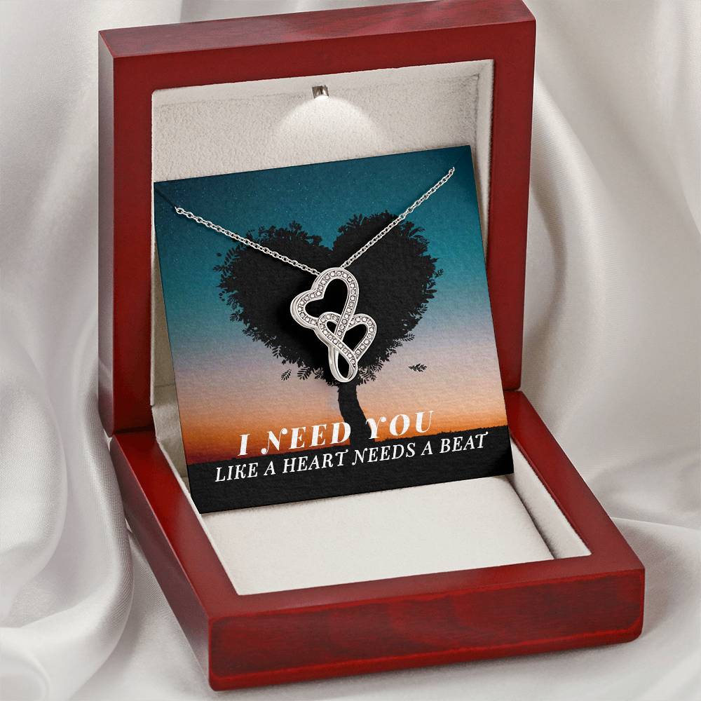 Romantic Heart to Heart Necklace Gift-[Heartfelt Family Gift]