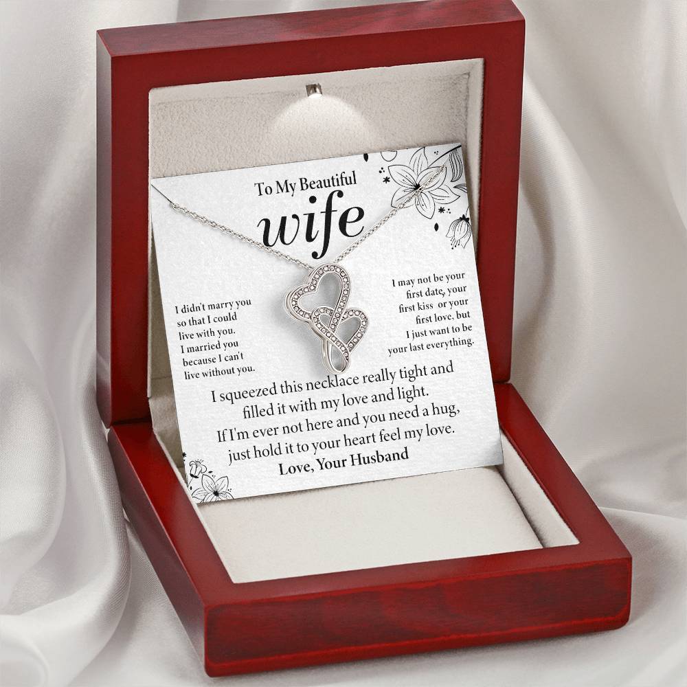 Wife Heart to Heart Necklace Gift-[Heartfelt Family Gift]