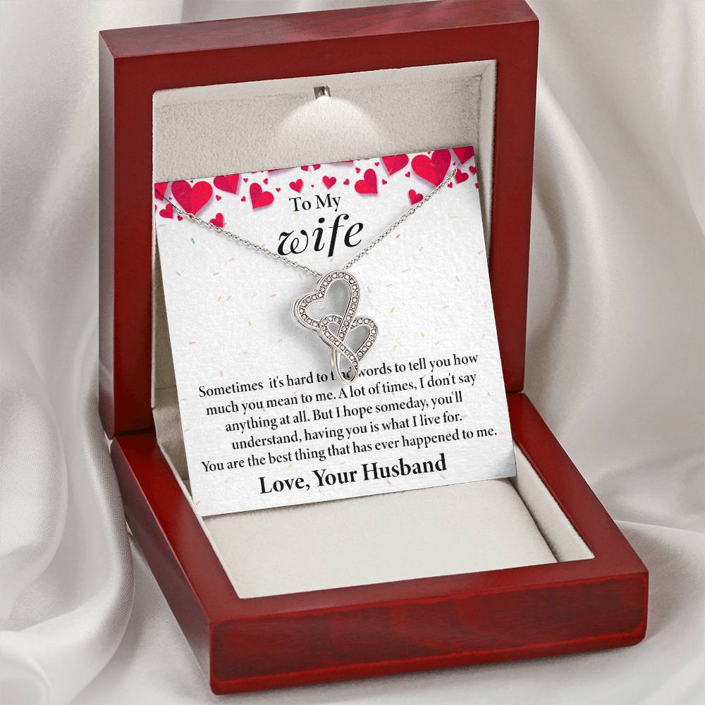 Wife Heart to Heart Necklace Gift-[Heartfelt Family Gift]