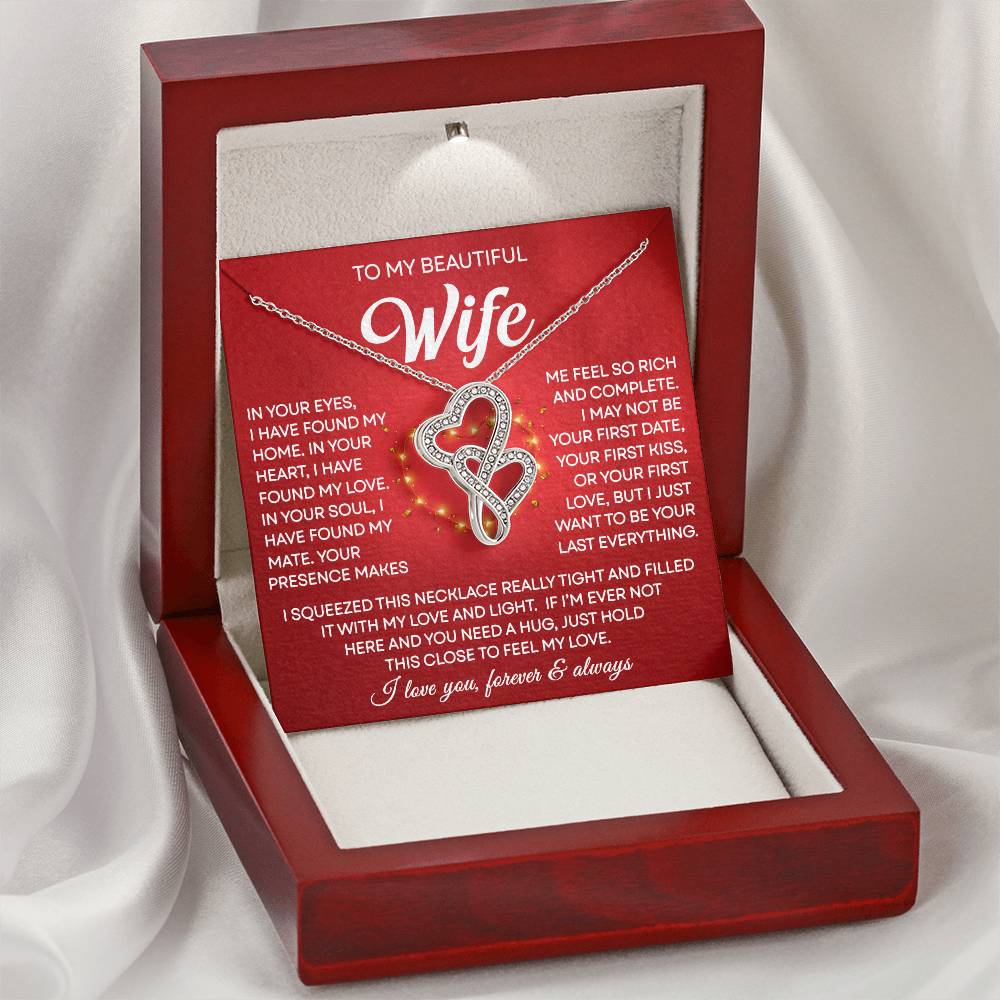 Wife Heart to Heart Necklace Gift-[Heartfelt Family Gift]