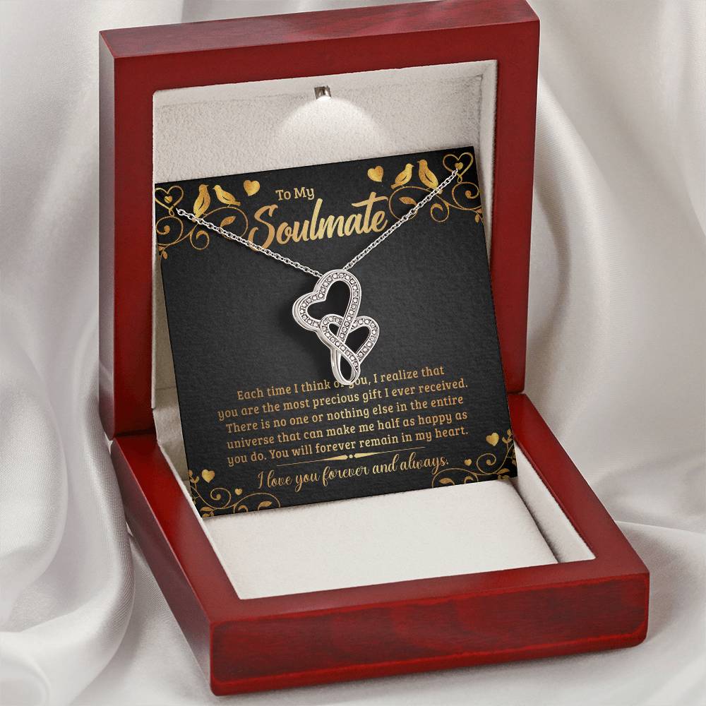 To My Soulmate - e heart to heart necklace-[Heartfelt Family Gift]