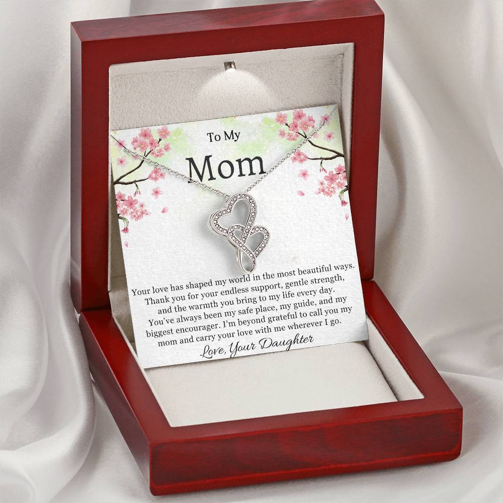 To My Mom Heart to Heart Necklace Gift