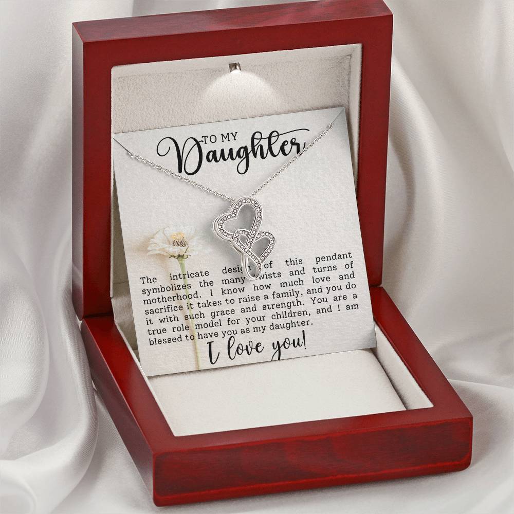 Daughter Heart to Heart Necklace Gift-[Heartfelt Family Gift]